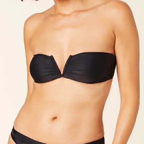 Andie Swim Scala Bikini Top Black Size M NWT